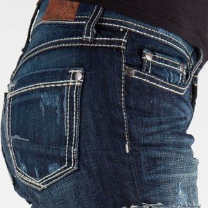 BKE Stella distressed denim shorts(432)